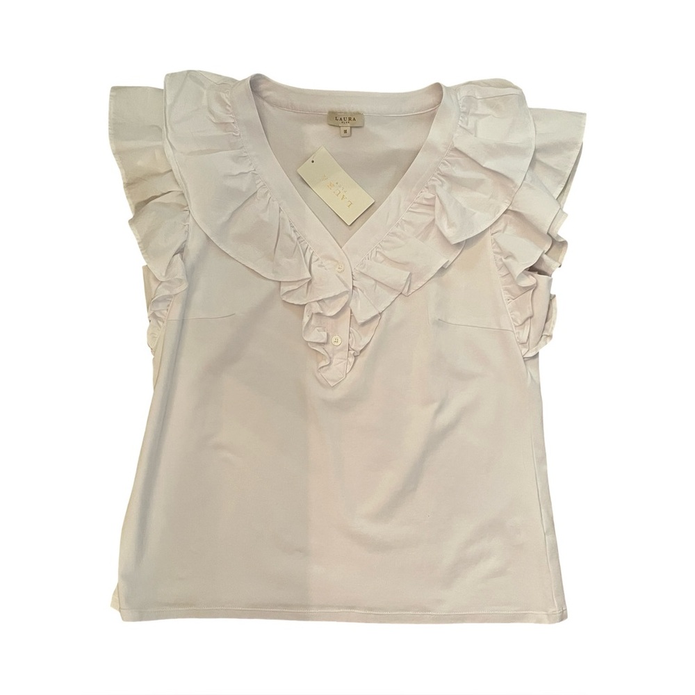 Elegant Ruffled White Top